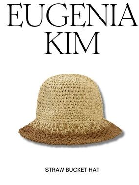 Eugenia Kim Two-Tone Straw Bailey Bucket Hat - Natural/Tan New w/Tags